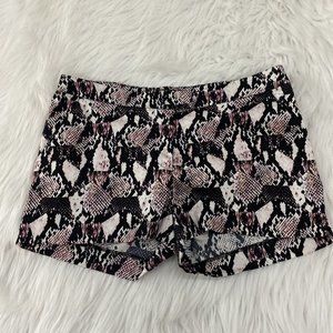 HM womens snake print dress shorts chino size 8 stretch